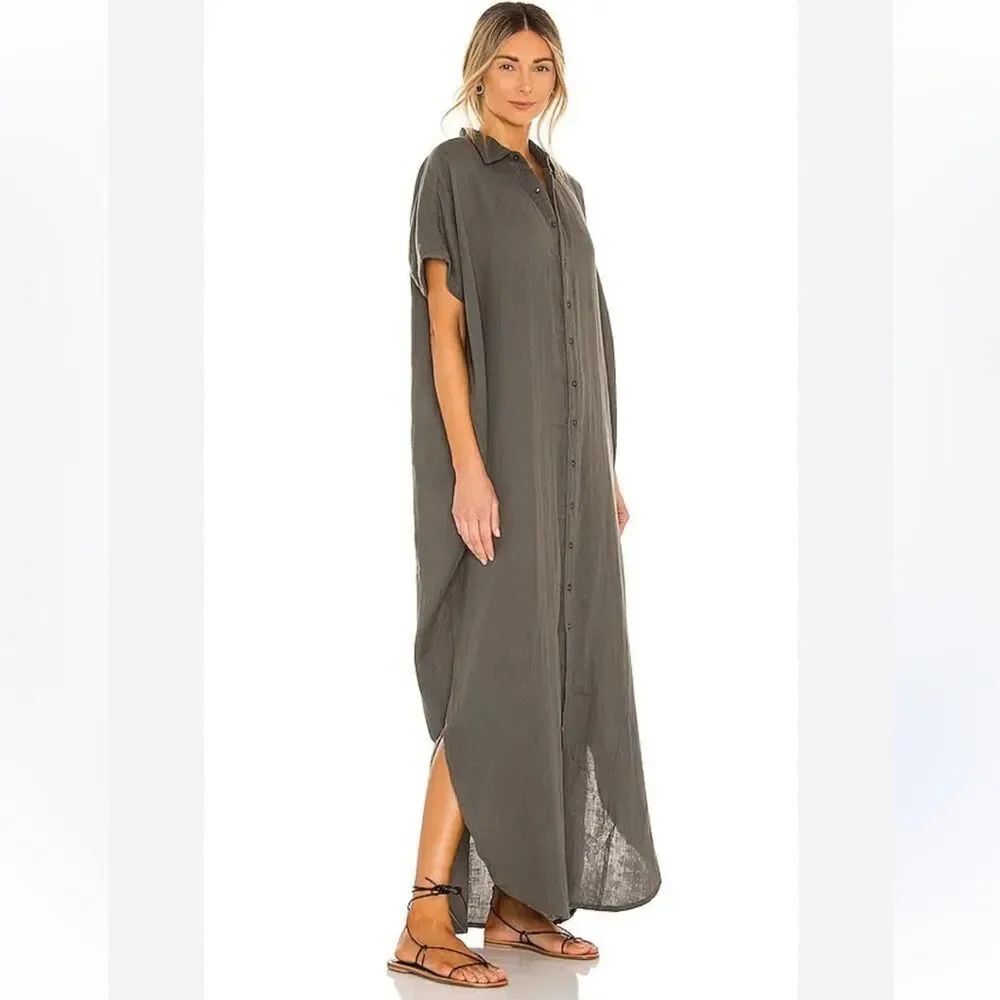 Acacia Oahu Cotton Gauze Dress In Slate Women’s Small